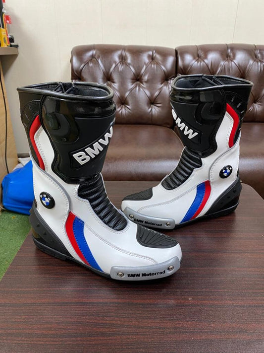 Bmw Motorrad Motorbike Racing Leather Boots White