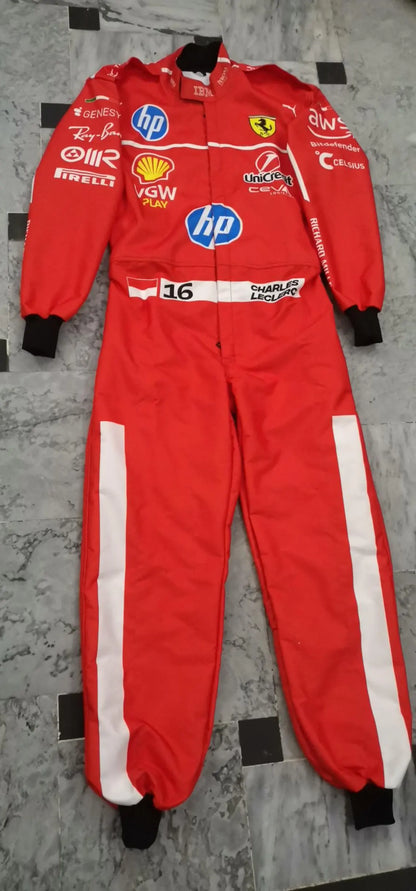 New 2025 Charles Leclerc Scuderia Ferrari HP F1 Race Suit