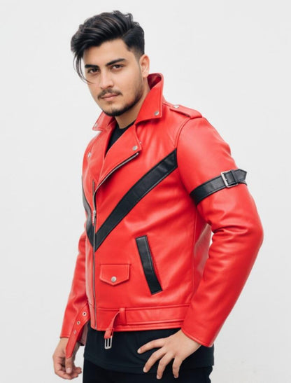 Michael Jackson Red Jacket MJ Thriller Leather Jacket