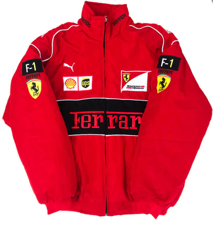 F1 Vintage Ferrari Racing Jacket Red And Black