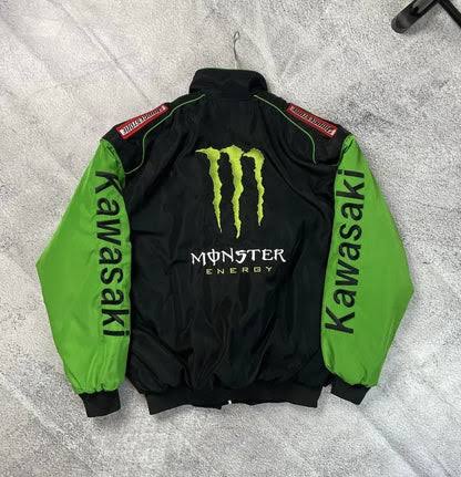 F1 Vintage Kawasaki Monster Racing Jacket Black