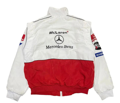 F1 Vintage Mercedes Benz Racing Jacket Red White