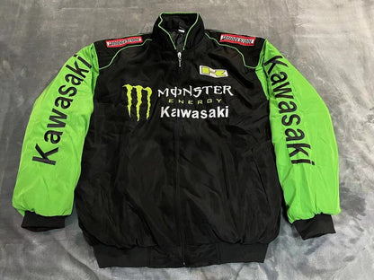 F1 Vintage Kawasaki Monster Racing Jacket Black