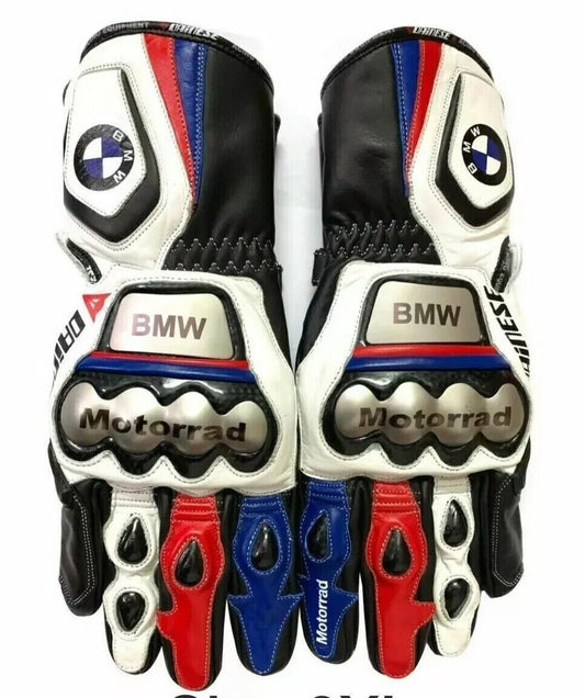 BMW Motorcycle Racing Gloves White