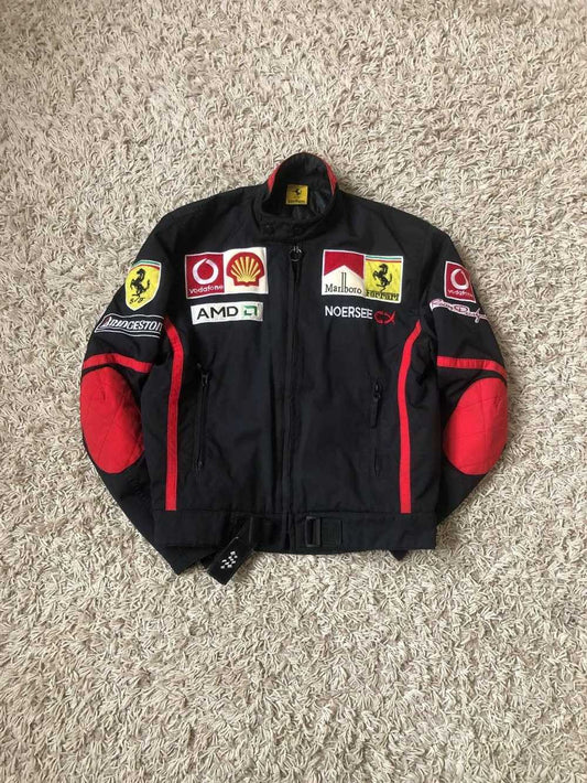 Ferrari × Marlboro Black Ferrari Bomber Jacket Black