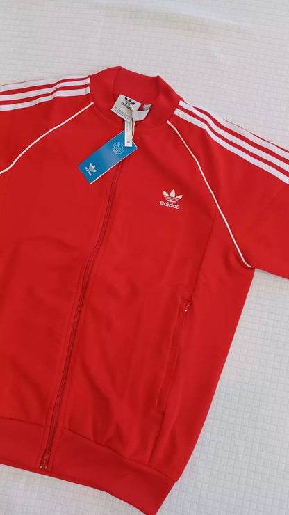 New Men’s Adidas Originals Primeblue Superstar Tracksuit ~ Red