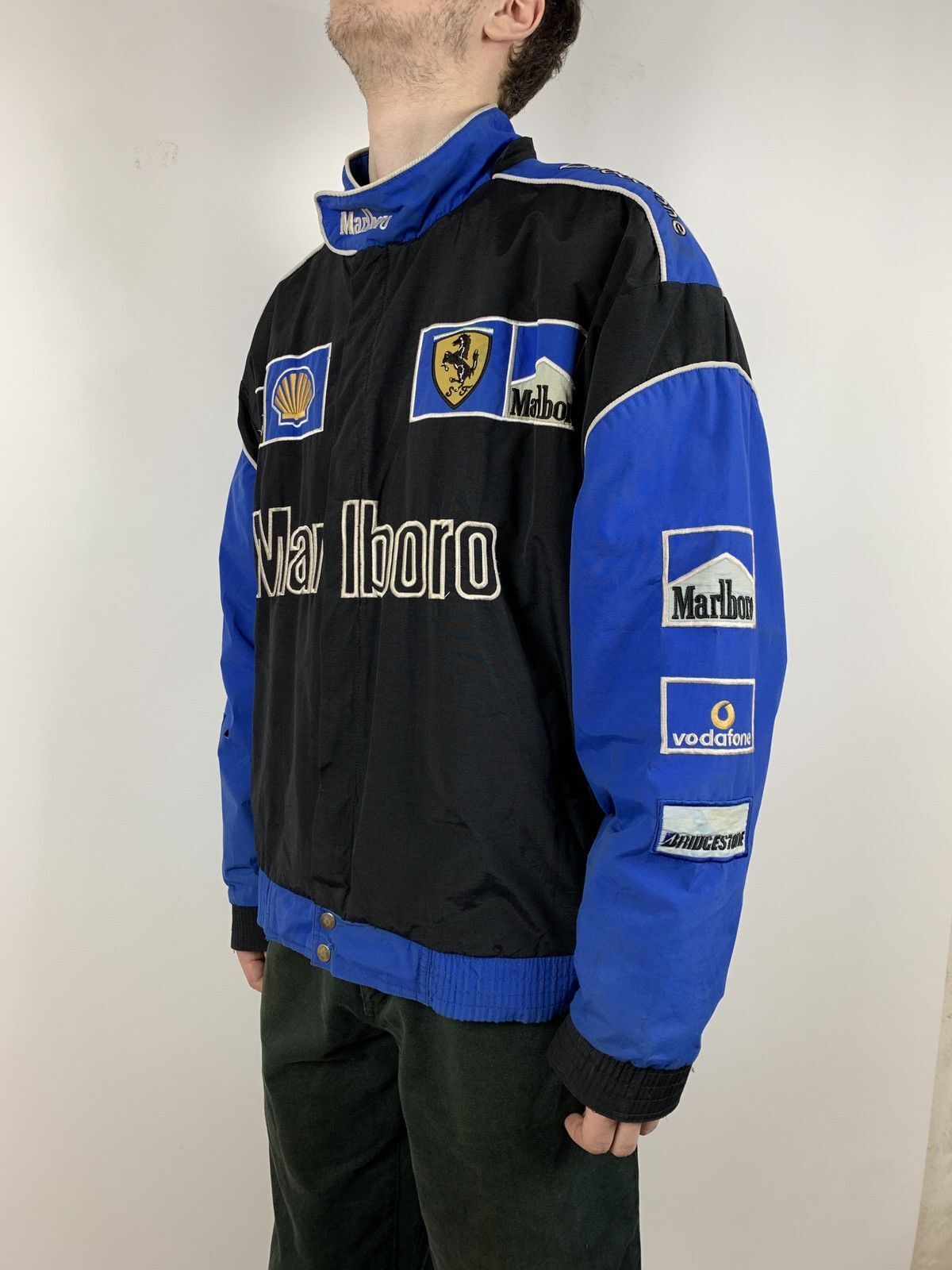 Men's Vintage Ferrari Marlboro Vodafone Racing Jacket blue