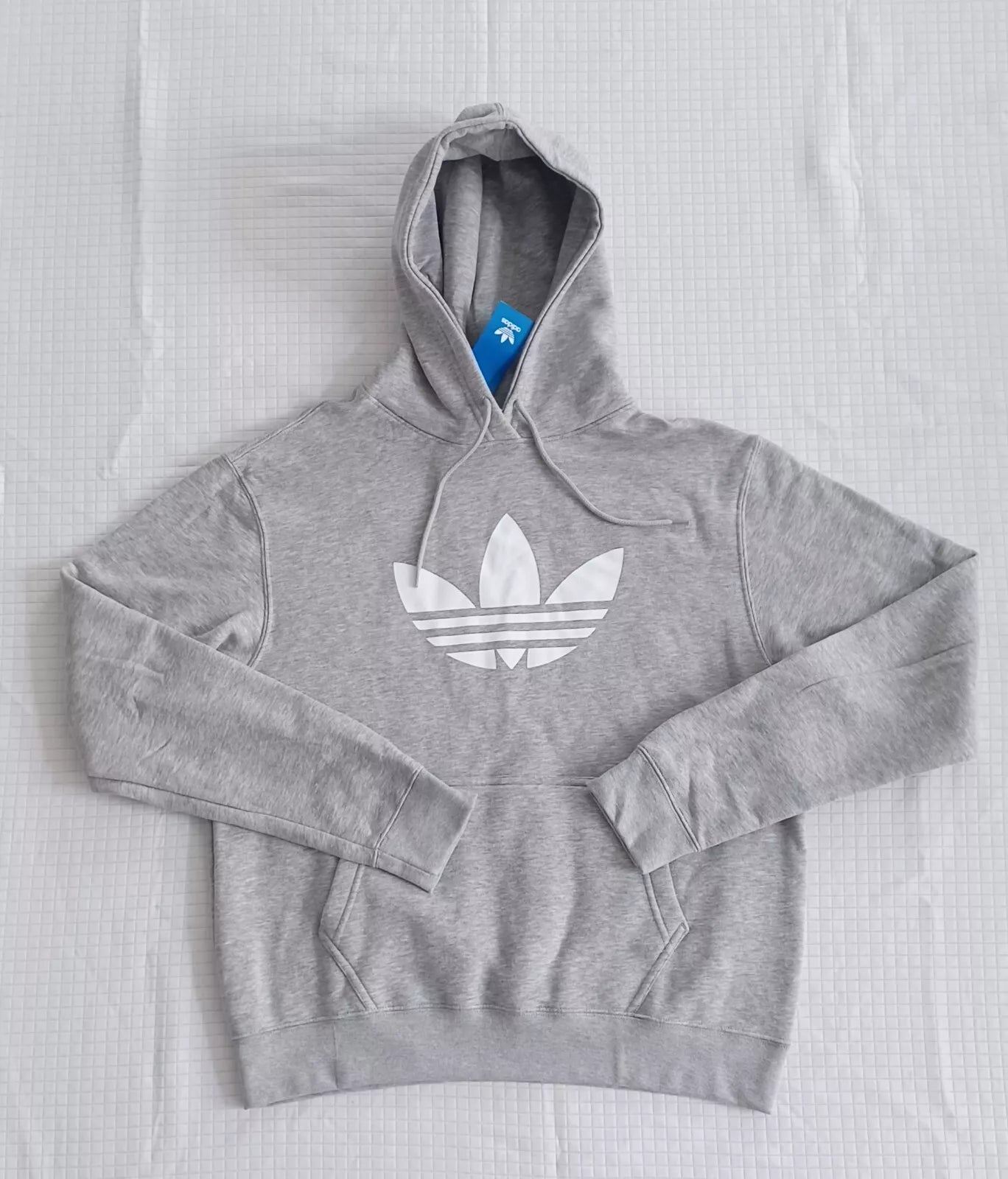 New Men's Adidas Originals Trefoil Fleece Sweatsuit ~ Grey & White