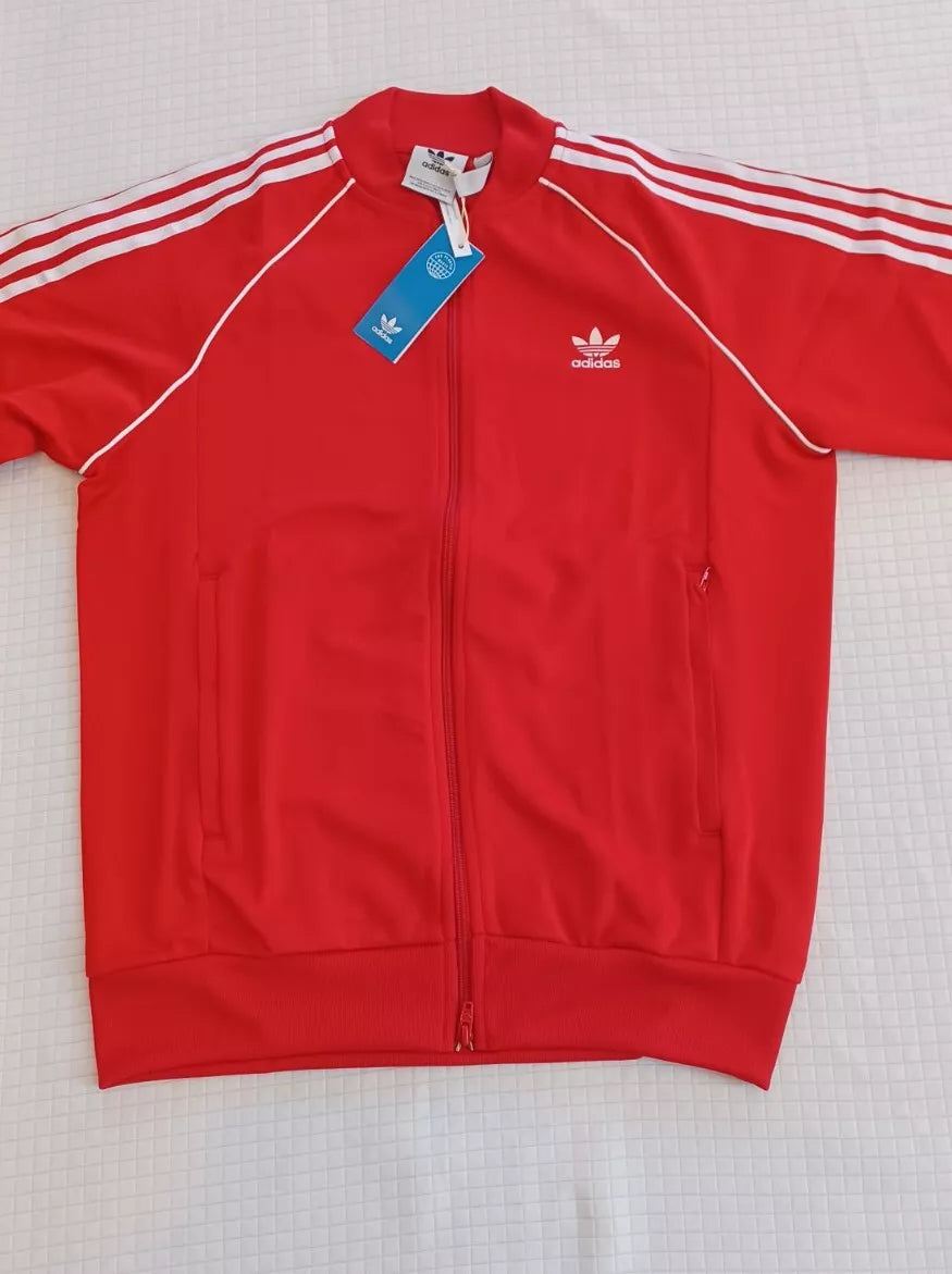 New Men’s Adidas Originals Primeblue Superstar Tracksuit ~ Red