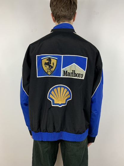 Men's Vintage Ferrari Marlboro Vodafone Racing Jacket blue