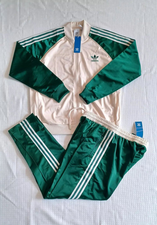 New Adidas Originals SST Classic Retro Tracksuit~Green/Beige