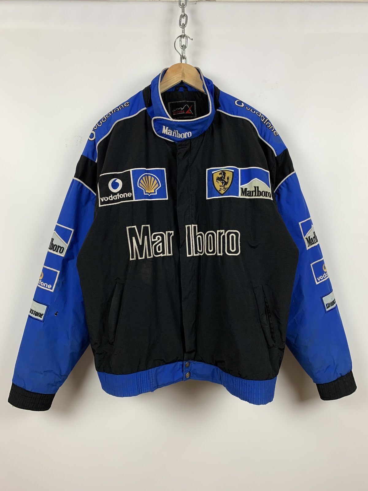 Men's Vintage Ferrari Marlboro Vodafone Racing Jacket blue