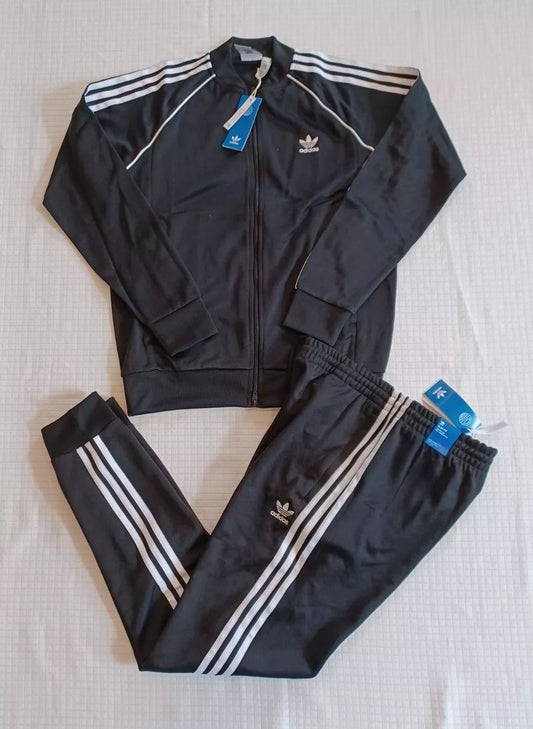 New Men’s Adidas Originals Primeblue Superstar Tracksuit ~ Black