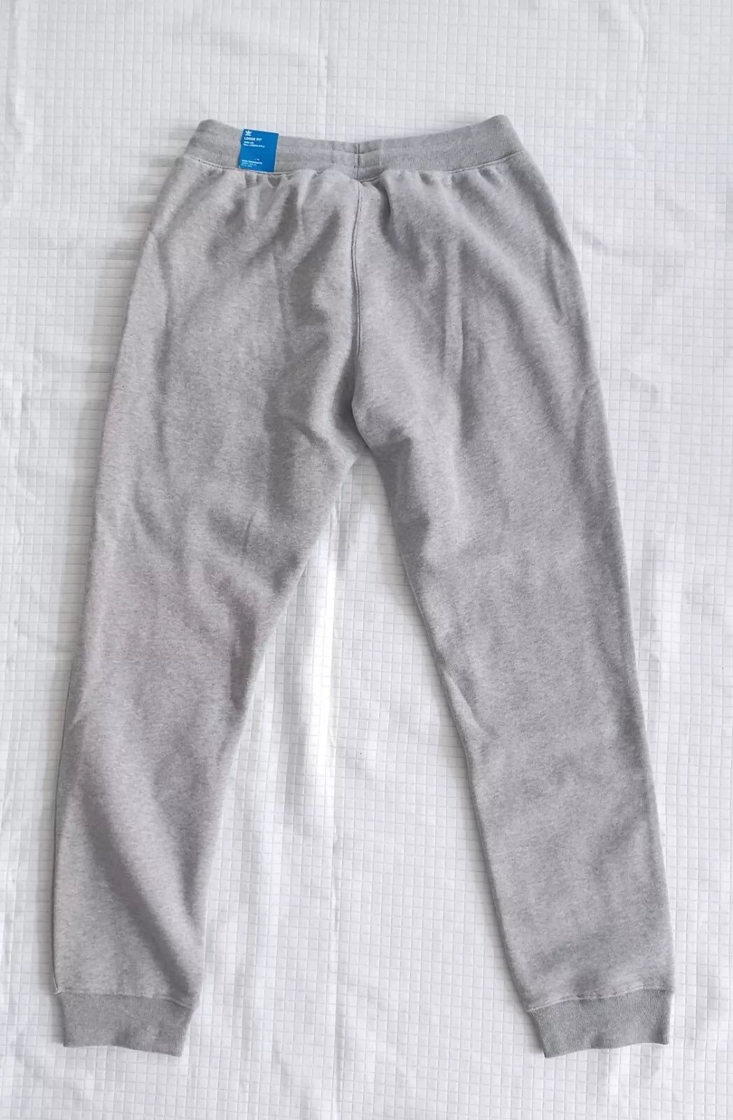 New Men's Adidas Originals Trefoil Fleece Sweatsuit ~ Grey & White