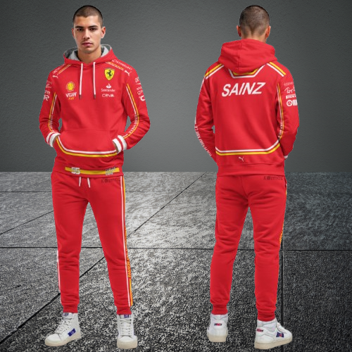 Carlos Sainz Scuderia Ferrari F1 Tracksuit Red 2024