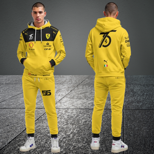 Carlos Sainz Ferrari 75th Anniversary Ferrari F1 Tracksuit Yellow