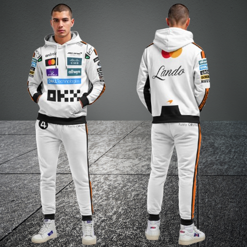 Lando Norris Racing Suit 2025 Monaco GP F1 Tracksuit White